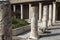 Row of columns in courtyard in the roman ruins at Byrsa