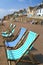 Row of deck chairs on the promenade