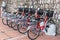Row of electric bicycles