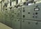 Row of electrical steel control panels