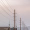 Row of electricity posts in Eagle Mountain Utah