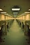 a row of empty office cubicles with computers and chairs