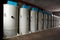 A row of european septic tank stations autonomous sewage system at warehouse