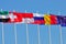 Row of flags of various countries
