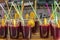 Row of glasses with sangria drink