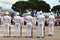 Row of guards near Prince`s Palace, Monaco