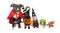 Row of Household Pets in Halloween Costumes