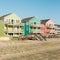 A row of houses on a beach, Outer Banks, North Carolina