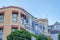 Row of houses in a low angle view at San Francisco, California