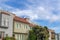 Row of houses in the neighborhood of San Francisco suburbs in California