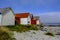 Row Or Line Of Traditional Colourful Beach Huts