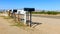 Row of mailboxes in nowhere