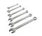 Row of mechanic silver metal tool wrench for repair isolated