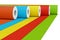 Row of Multicolour Paperhanging Wallpaper Paper Rolls. 3d Rendering