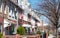 Row of Neighborhood Townhouses with Green Plants during Spring in Astoria Queens New York