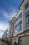 A row of a new townhouses. External facade of a row of colorful modern urban townhouses.brand new houses just after construction o