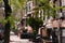 Row of Old Brownstone Homes along a Sidewalk on the Upper West Side of New York City