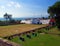 A row of old cannons at Fort Marlborough  Bengkulu