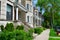 Row of Old Homes in Logan Square Chicago with Stairs