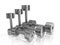 Row of Pairs of Steel Dumbbell in Different Size