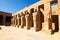 Row of Pharaoh statues in linear perspective