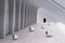 Row of pillars with chrome balls