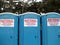 Row of Portable Toilets