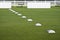 Row of Practice Balls, Blank Signage Boards