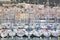 Row of Sailboats moored in Sete France