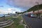 Row of shops with old west cowboy design at Beach Street, Levuka, Ovalau island, Fiji