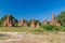 Row of small temples in Bagan, Myanm