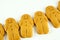 Row of smiling gingerbread men