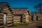 Row of Soldiers Cabins at Valley Forge PA USA