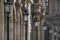 Row of street lamps in Paris France