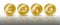 A row of symbolic sparkling gold coins with the numbers of the new year 2019 with shadaow and mirror reflection. Symbol of the Nos