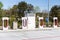 A row of Tesla charging stations.