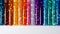 Row Of Test Tubes With Colorful Glitter