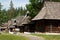 Row of Traditional Timber Houses with Wooden Roof