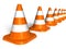 Row of traffic cones