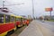A row of trams waiting to move in Volgograd