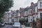 A row of typical British Georgian terrace houses in London