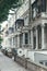 A row of typical British terrace houses in London