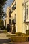 Row of upscale houses showing driveway and yard