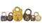 Row of vintage rusted locks