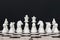 Row of White Chess Set - Unity and teamwork concept