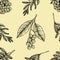 Rowan berry floral botany seamless pattern