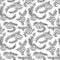 Rowan berry floral botany seamless pattern in line art style