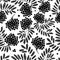 Rowan branch with berries, seamless pattern for