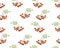 Rowan twigs on white background seamless pattern