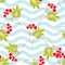 Rowanberry branch seamless pattern. Vector background